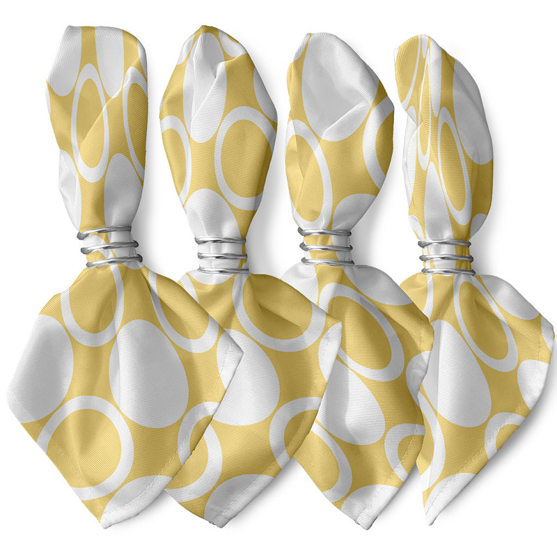 Ensemble de 4 serviettes de table 22 "Sergent, Jaune