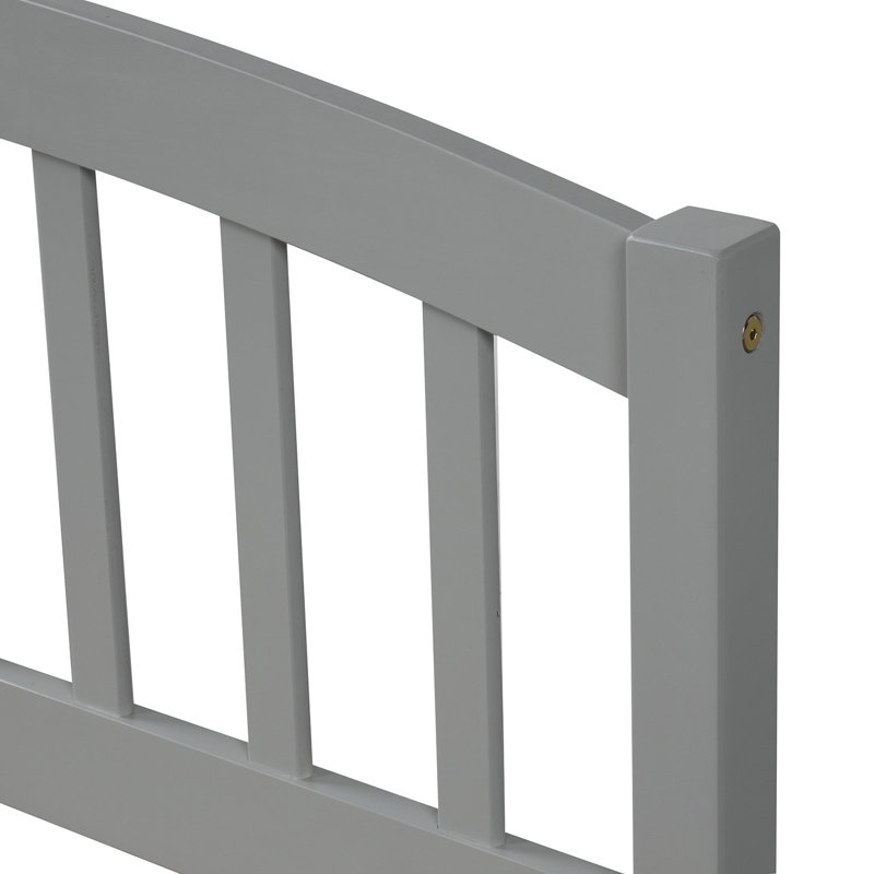 Base de lit plateforme avec deux tiroirs et tête de lit, Gris, Bois manufacturé
