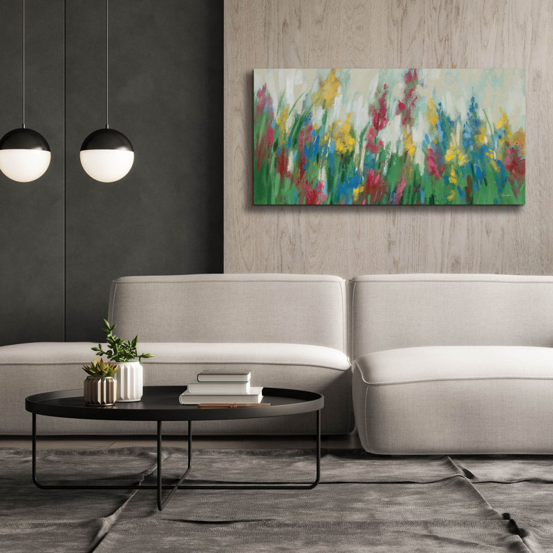  «Fleurs par le chalet C» par Silvia Vassileva, art mural sur toile, 60 po x 30 po, H 30 po x l 60 po