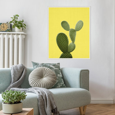 «Yellow Cactus» par Lola Peacock, reproduction d'art sur toile encadrée