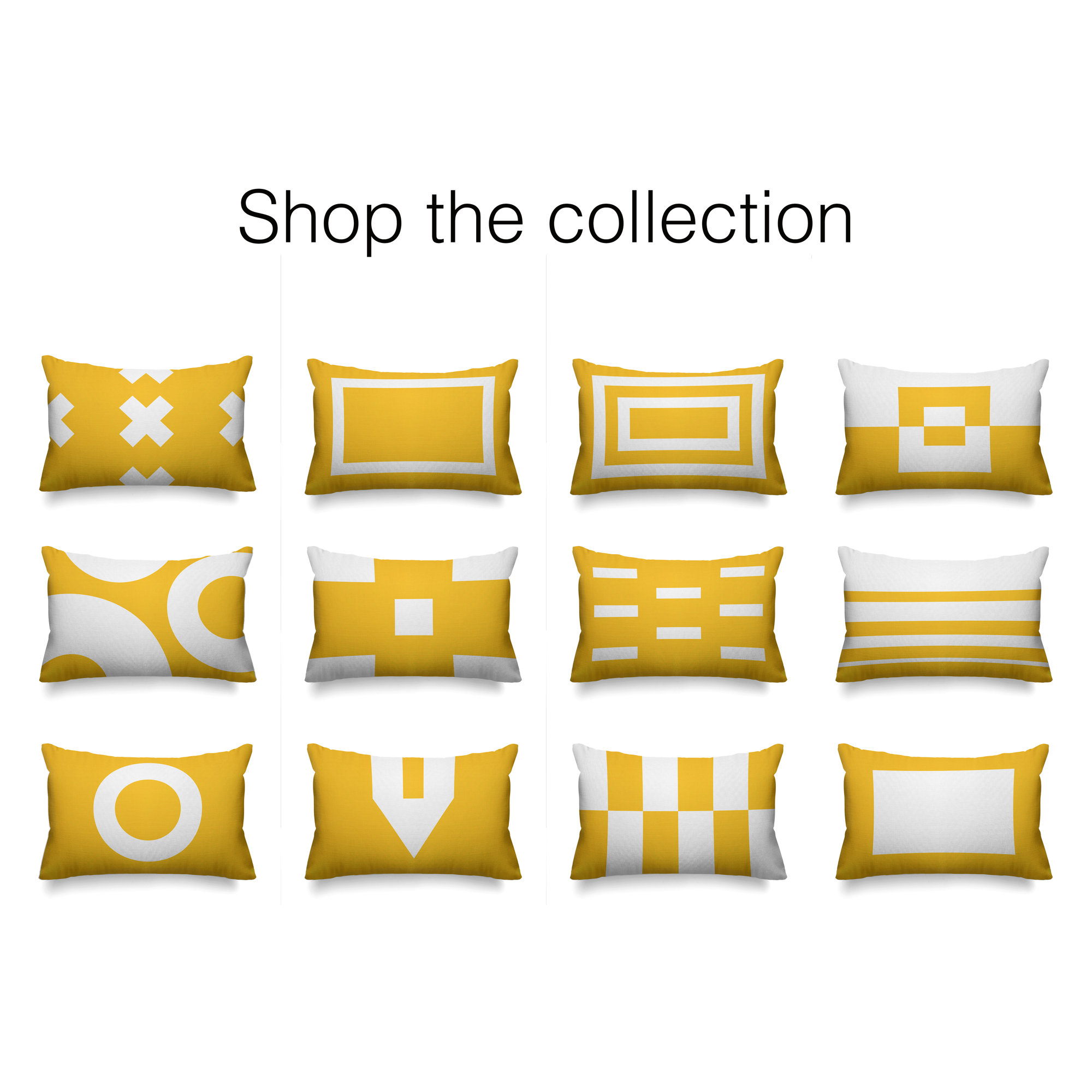 Luella Geometric Indoor/Outdoor Throw Pillow, Yellow, 14" x 20", Rectangular