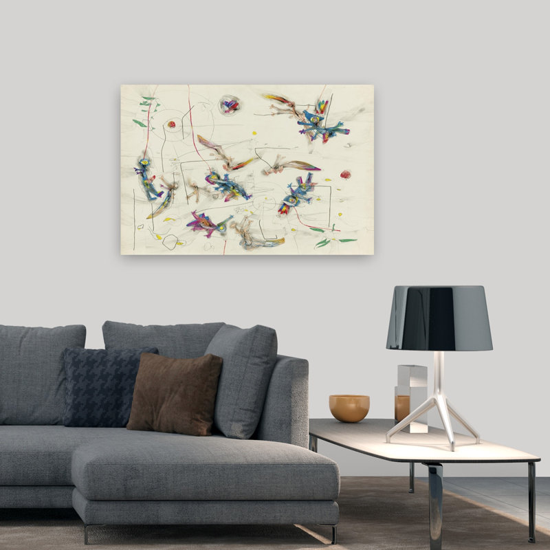 Untitled Number 9 1942 Abstract Classic Colorful Bird Wildlife Wall Art Print by Paul Klee - 1 Piece Wrapped Canvas Wall Art