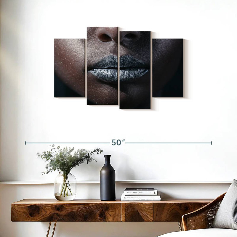 Lèvres noires pulpeuses, H 22 po x l 36 po