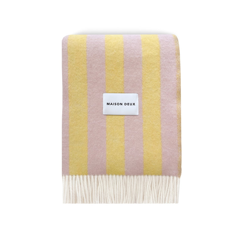 Maison Deux Blanket, Pink/Yellow