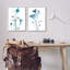 «Beautiful Minimalist Blue Flower Plant Stem» par Albert Koetsier - ensemble de 2 peintures-70554384-70554376
