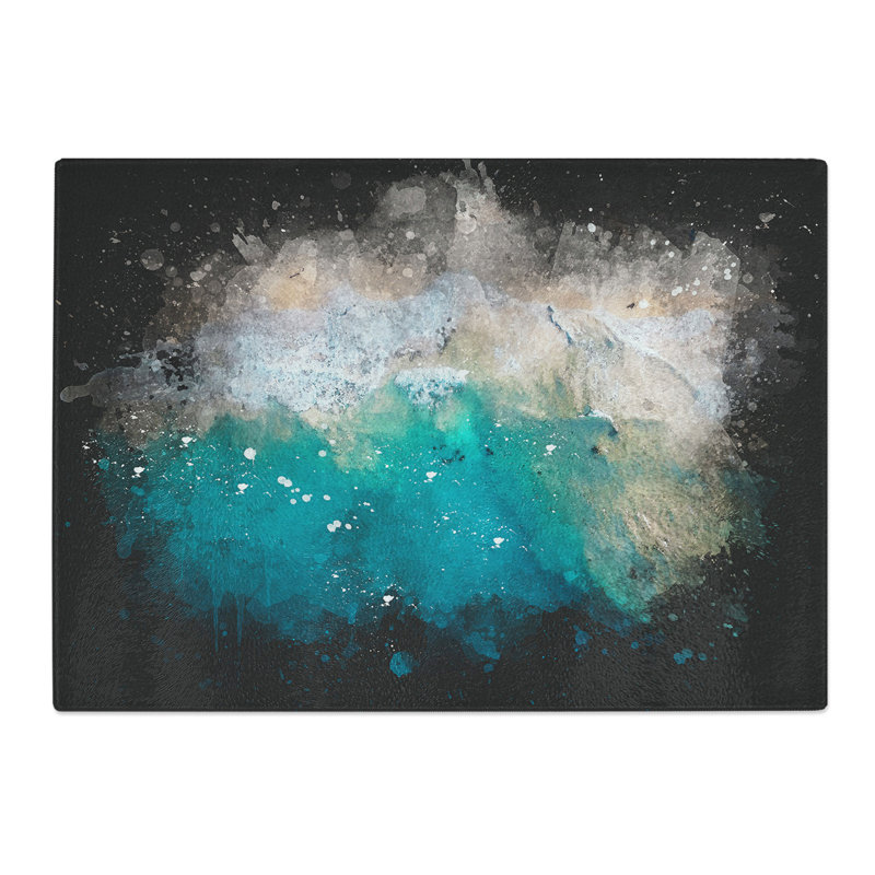 Tempered Glass Beach in Punta Cana Dominican Republic Paint Splash Chopping Board, 28.5 cm x 39 cm