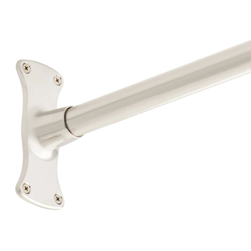 Tringle à rideau de douche 66 po en laiton, Nickel brossé