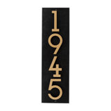 Floating 4-Number Vertical Sign, Black /w/ Black / Gold Modern Font Numbers