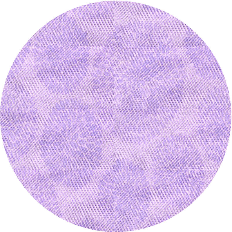 Tapis floral en laine mauve, Rond 5 pi