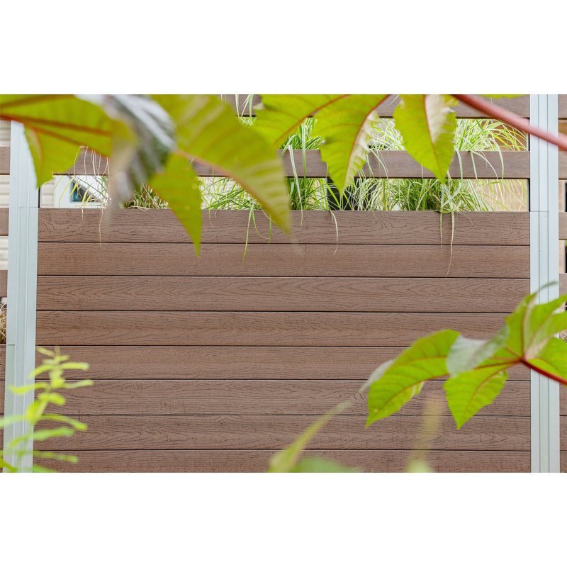Espresso Brown Vinyl Parklette Planter Box with Trellis
