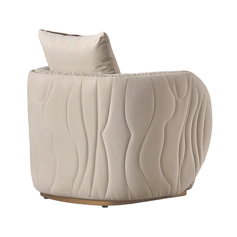 Gineverra Accent Chair - Biscotti/Ivory Gold