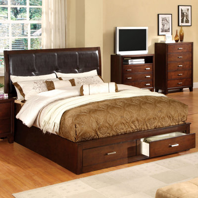 Carpino Vegan Leather Panel Storage Bed