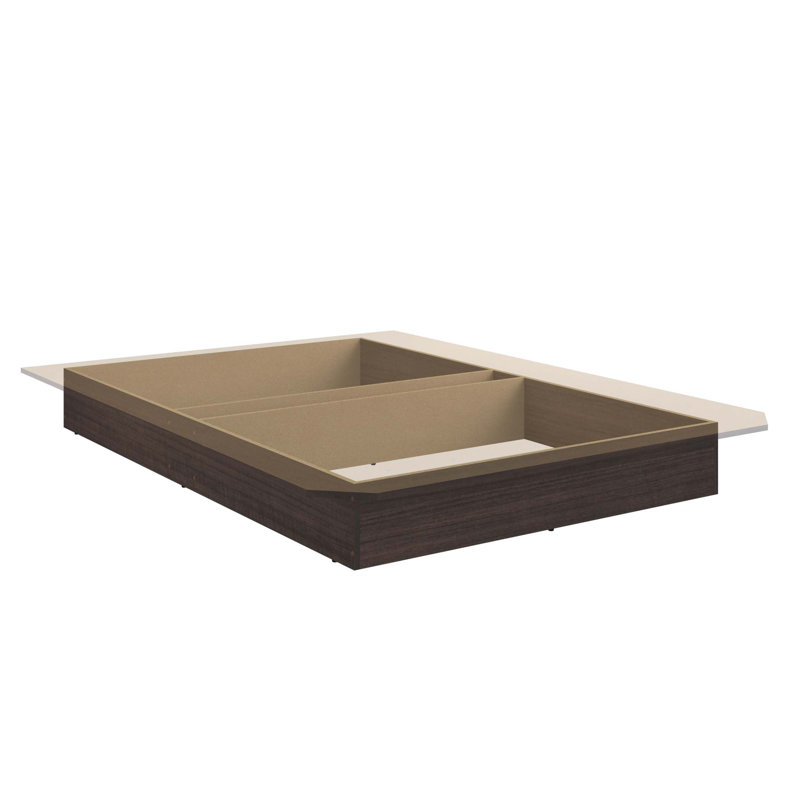 Suad Platform Bed - Easy Assembly, No Box Spring Required, Queen, Walnut