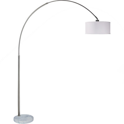 81 po. H 81 po. HANCHE BLANC AVEC LAMPE DE SOL À BASE DE MARBRE