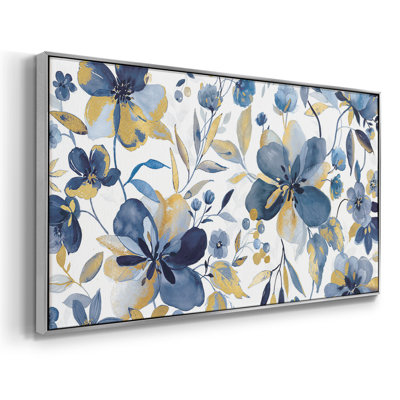 Golden Indigo- Framed Gallery Wrapped Canvas -Ready to Hang