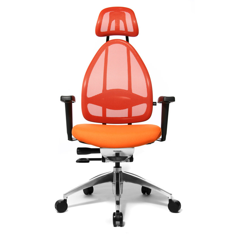 Office Chair with Headrest, Orange
