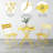 3 Piece Folding Patio Bistro Set, Patio Table & Chairs, No Assembly, Yellow-373440524