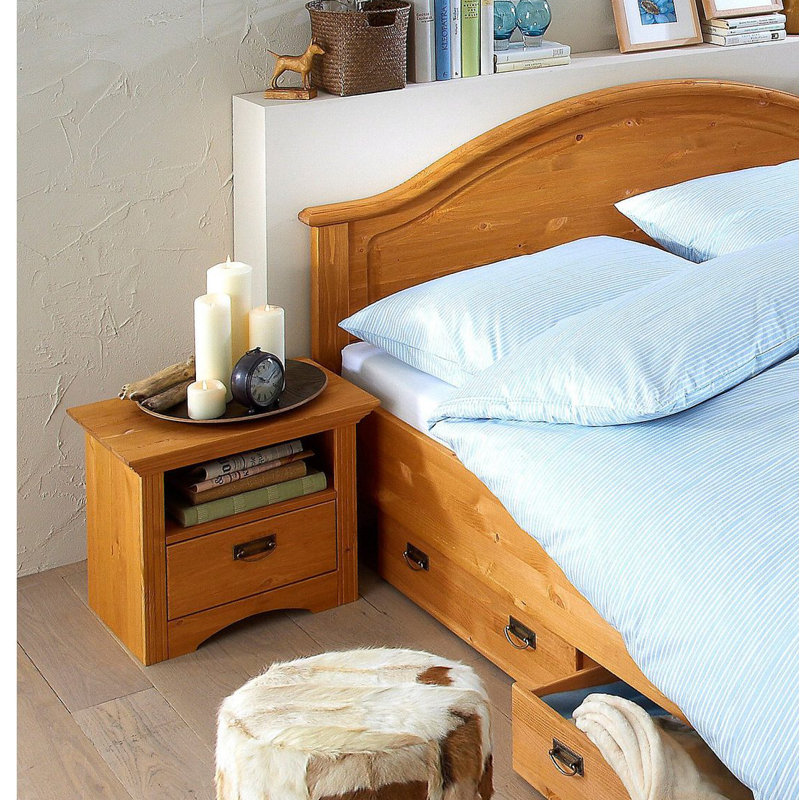 Gerd 56cm W Solid Wood Bedside Table