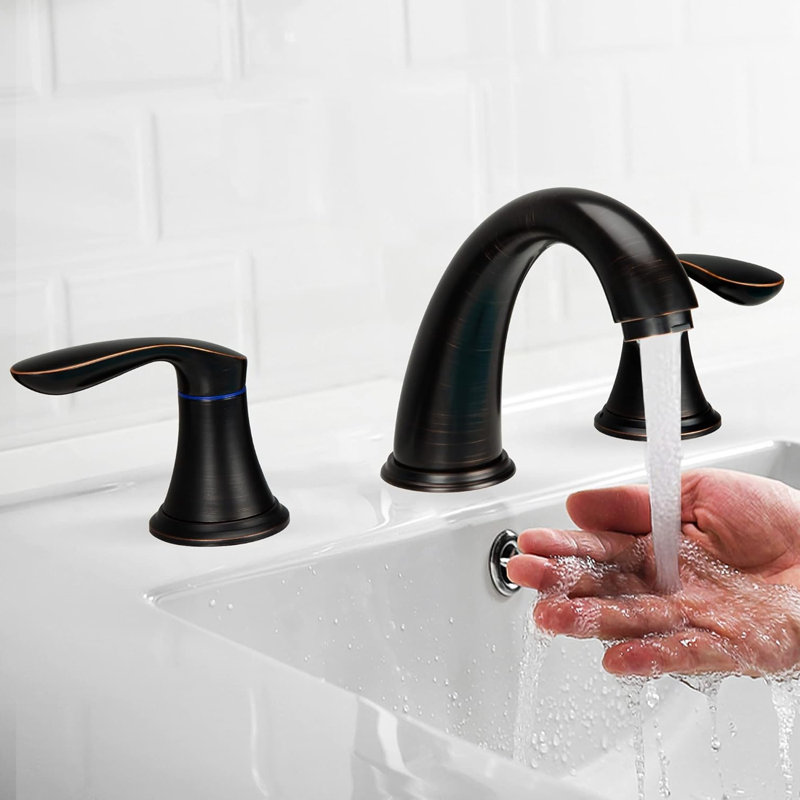 2Pcs Bathroom Sink Faucet, Matte Black