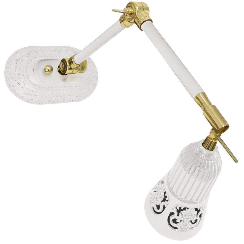 Folger 1-Light Dimmable Swing Arm, Bright Gold/White