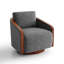 Upholstered Swivel Barrel Chair-1053755036