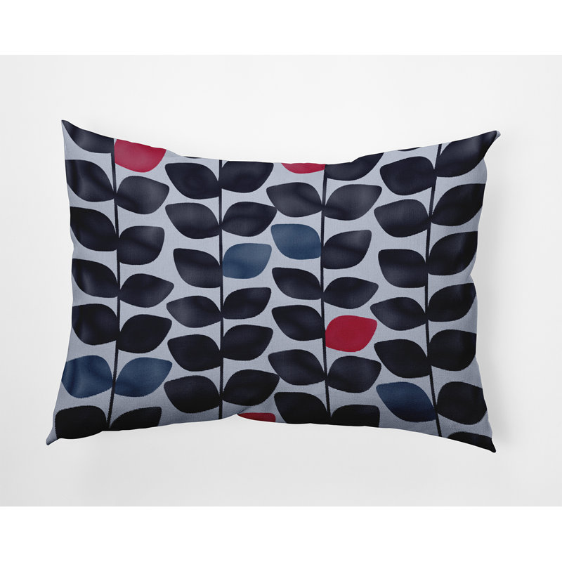 Coussin intérieur / extérieur Leaves and Branches, Bleu brumeux, H 14 po x l 20 po, Rectangle
