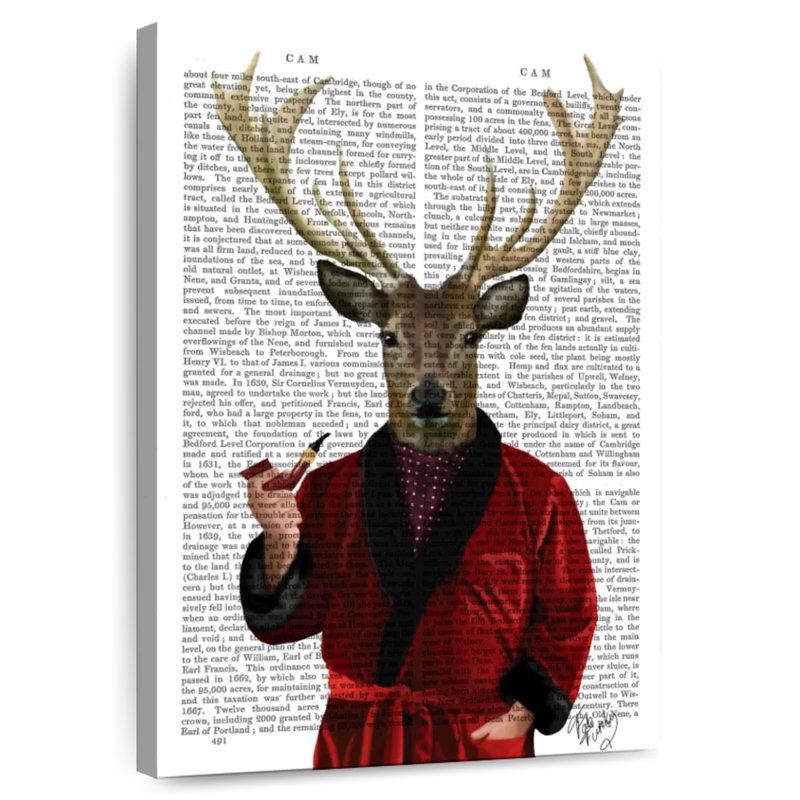 Brampt Deer In Smoking Jacket, 45" H x 30" W