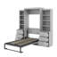Lit escamotable double avec tablettes et tiroirs