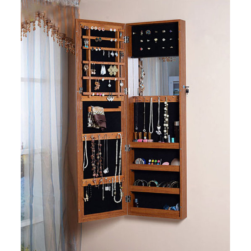 Armoire à bijoux à fixation murale et au-dessus de la porte