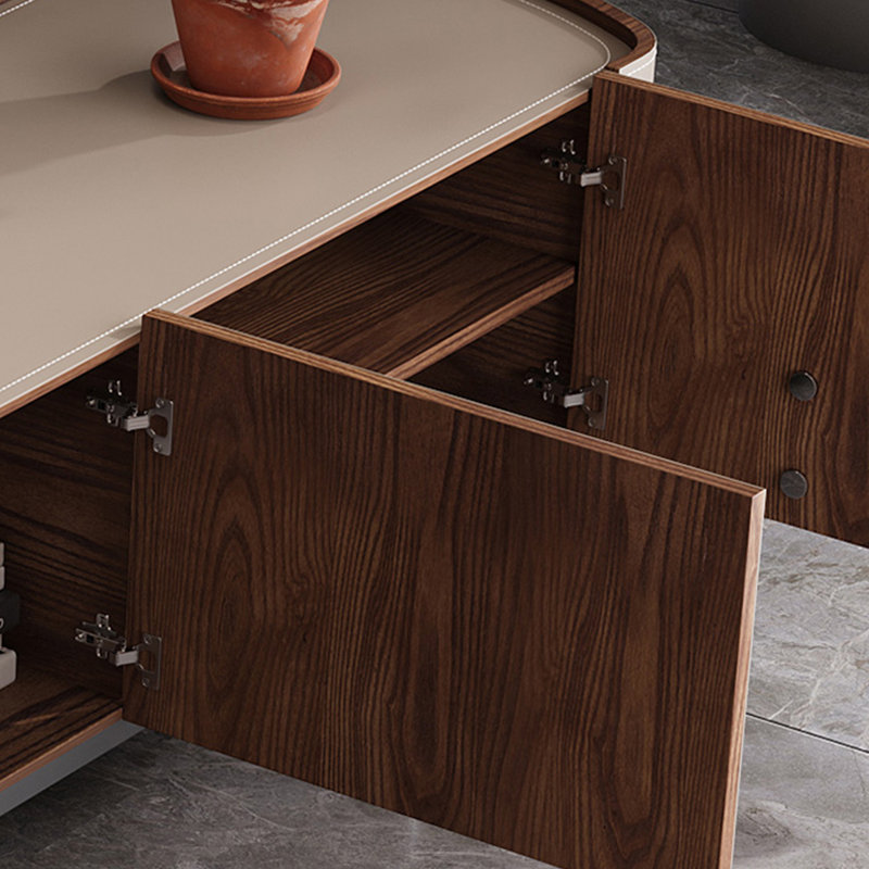 Meuble télé en cuir italien, H 19,7 po x L 70,9 po x l 15,7 po