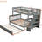 Gray Bunk Bed With Twin Over Full Setup, Trundle, And Handy Storage Arrangement, Functional Space-1644608563