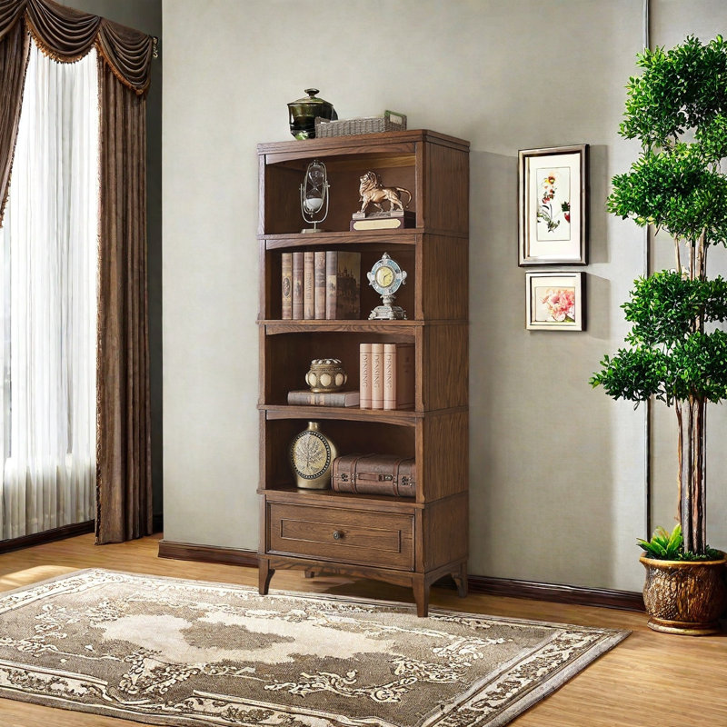 Modern and unique bookcase, (4 Shelves) 70.4"H x 30.7"W x 12.5"D
