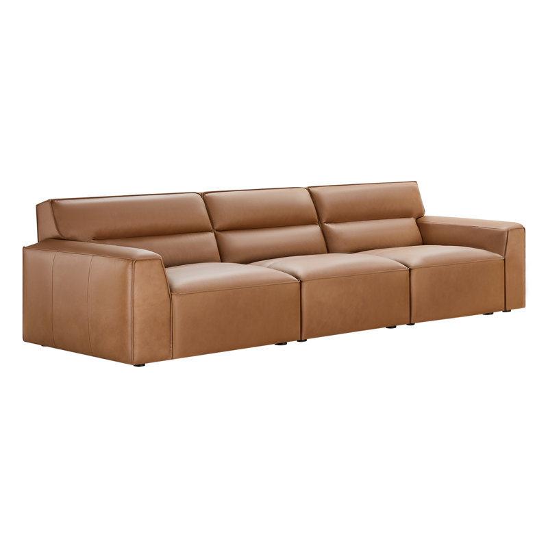 Canapé modulaire en cuir véritable Jenn