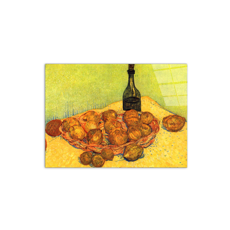 Still Life with Bottle, Lemons and Oranges by Van Gogh Vincent 57cm H X 76cm W CrystalArt Material Acrylic Glass Effect, Frameless Panel Lightweight Ready to Hang