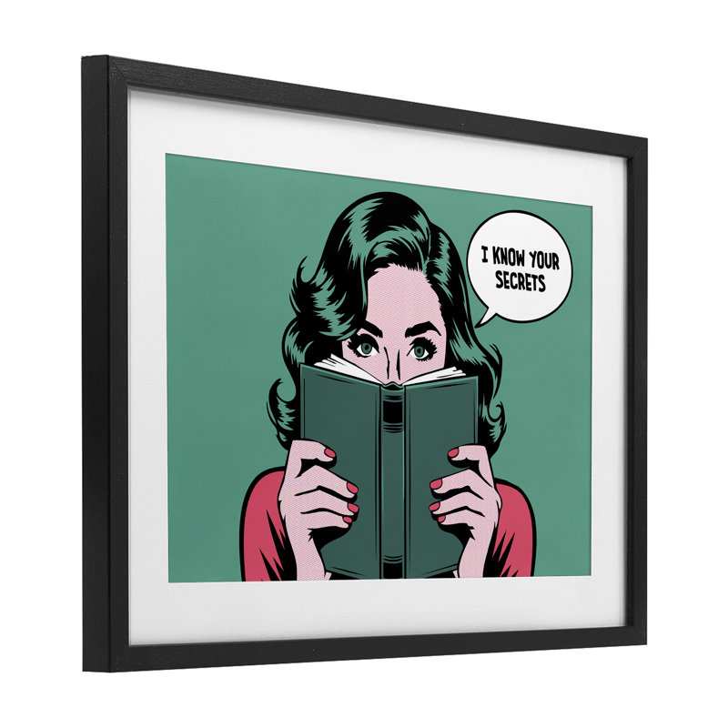 «Know Your Secrets», reproduction sous verre encadrée, design par Andreas Magnusson, Cadre noir minuit sous verre