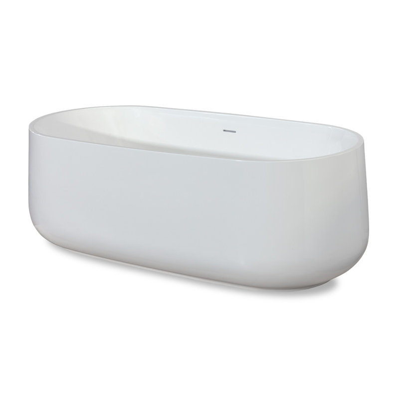 Ottavo 61.62'' L Freestanding Soaking Bathtub, Gloss White