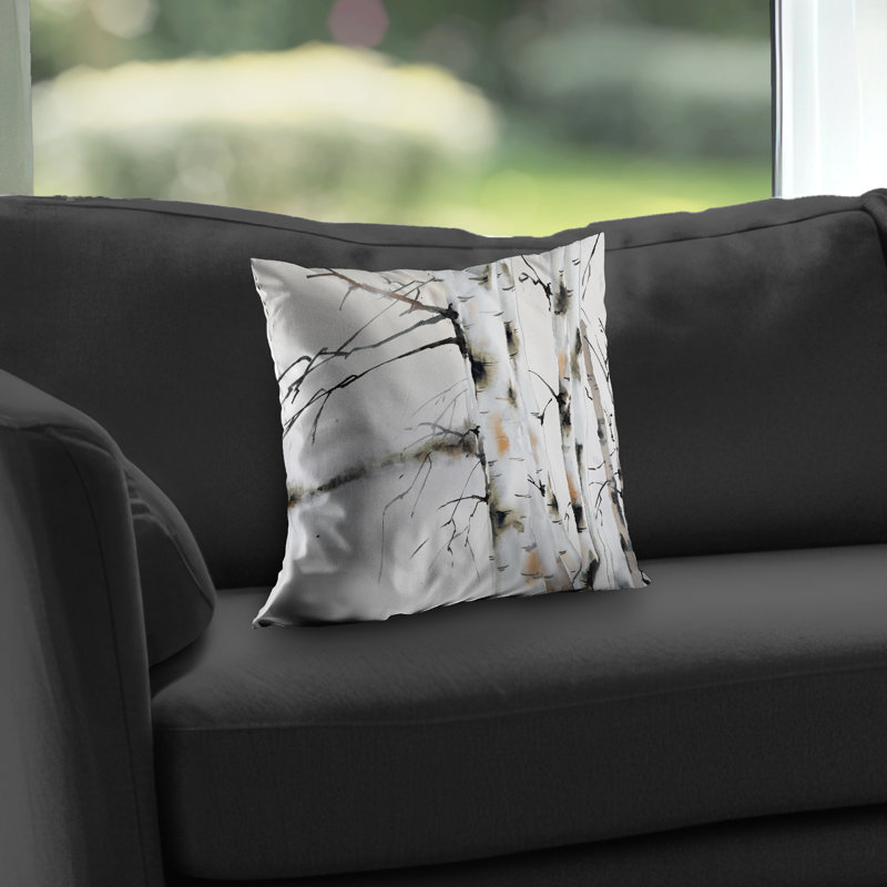 Winter Birches - Office Trees – Throw Pillow Cover Only, Double-Sided Print, Insert Not Included