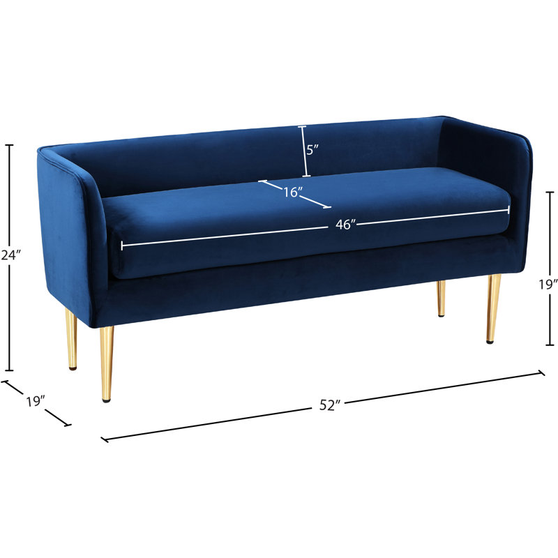 Banc rembourré Audrey Manuel, Velours marine