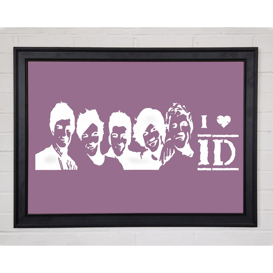 Musik Zitat I Love 1 Direction Dusty Pink Gerahmter Druck 10298