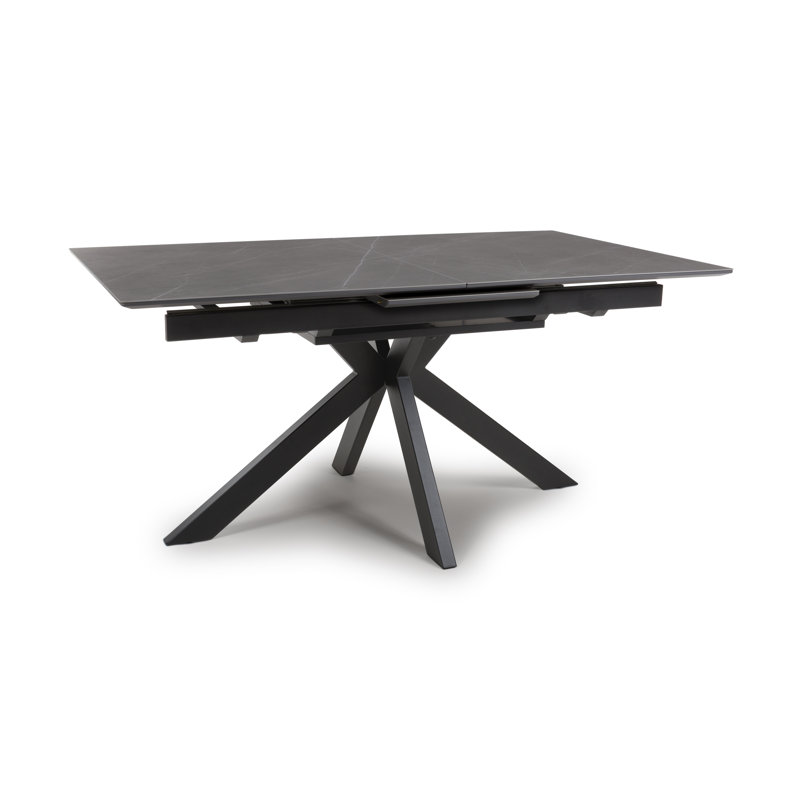 Avelie Extendable Metal Base Dining Table, H76 x L200 x W90cm