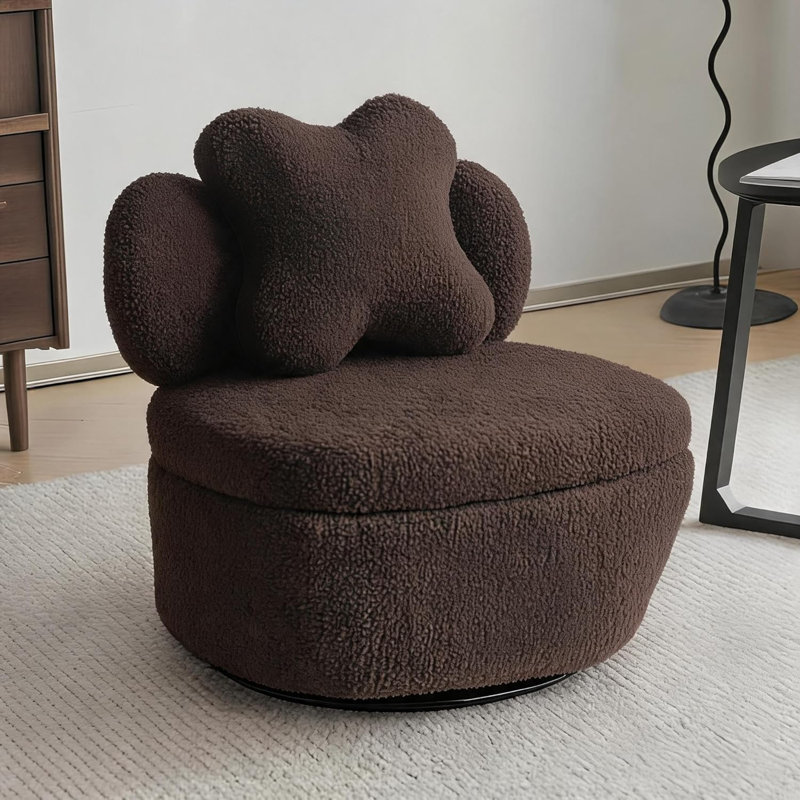 Upholstered Swivel Accent Chair, Brown