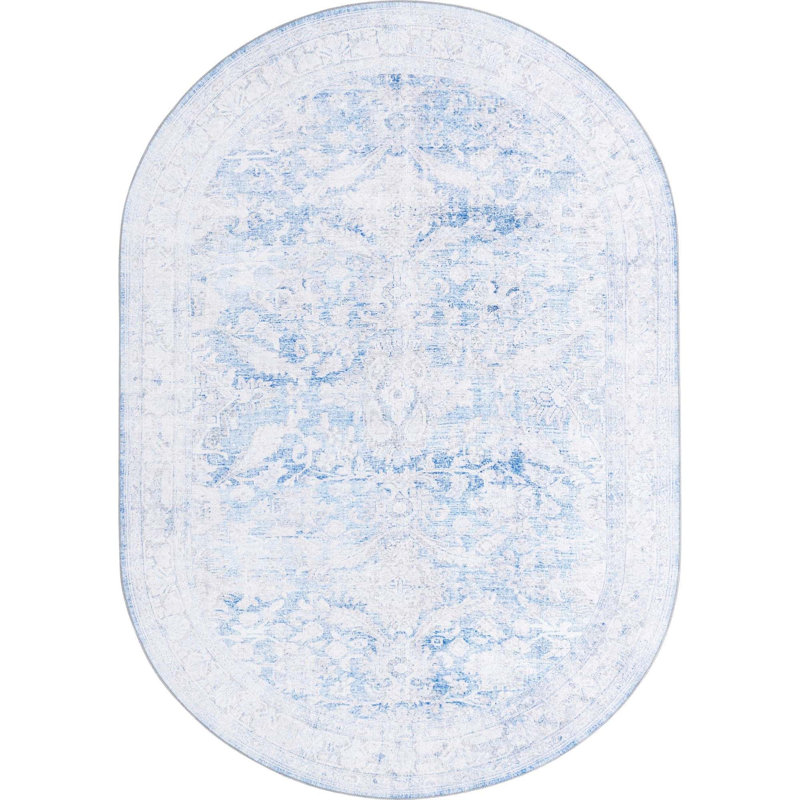 Layne Chenille Oriental Indoor Rug, Oval 7'6" x 10'6"