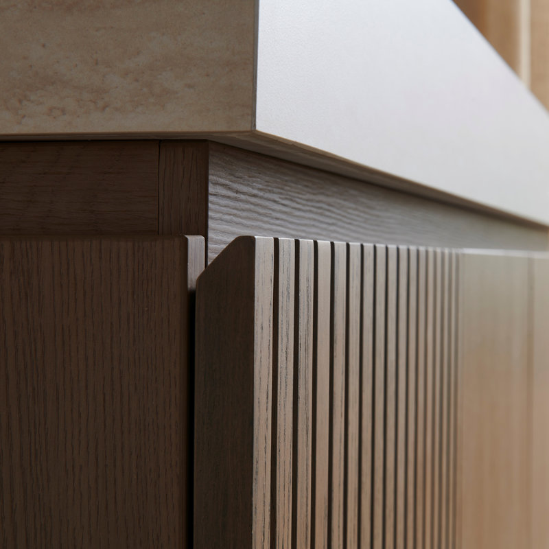 Plywood and Solid Wood Single Bathroom Vanity, Heidelberg, 48", Roma Travertine