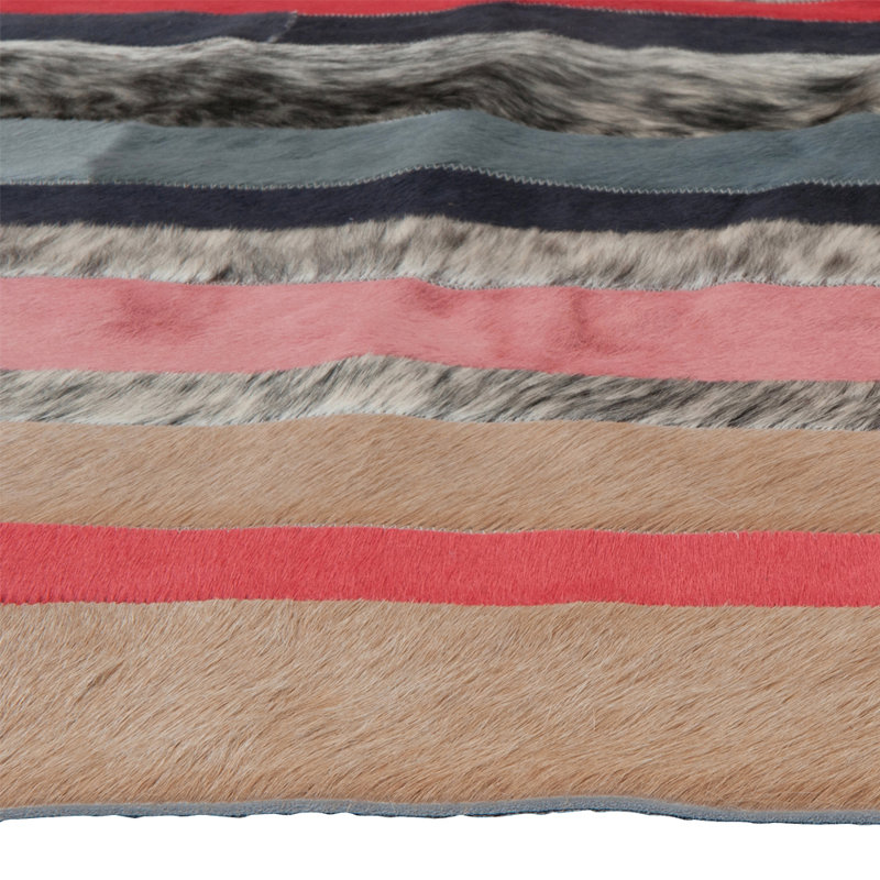 Nueva Raya Cowhide Striped Area Rug, Runner 2'7" x 6'6"