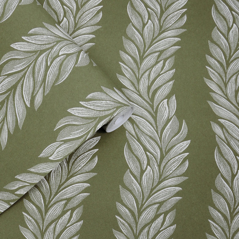 Papier peint vert olive Laura Ashley