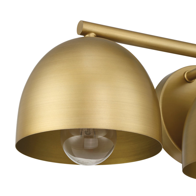 Hunter Erling 3 Light Medium Bathroom Vanity Wall Light Fixture, Gold, Gold