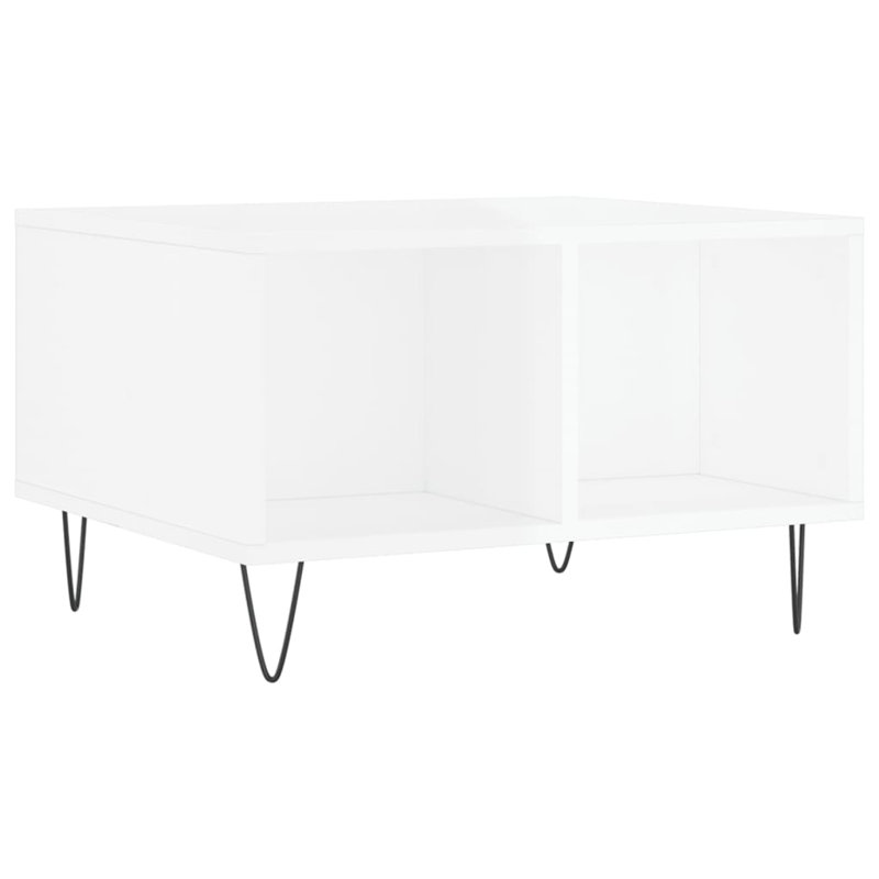 Caihe Coffee Table with Storage, High Gloss White