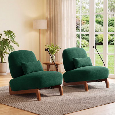 Fauteuil d'appoint rembourré Brayton 29 po avec base luge (ensemble de 2)