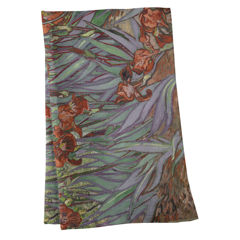 Serviette de thé irises, Polyester sergé, Rouge / Brun