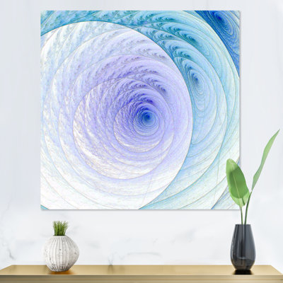 Fractale bleue et mauve - impression sur toile encadrée